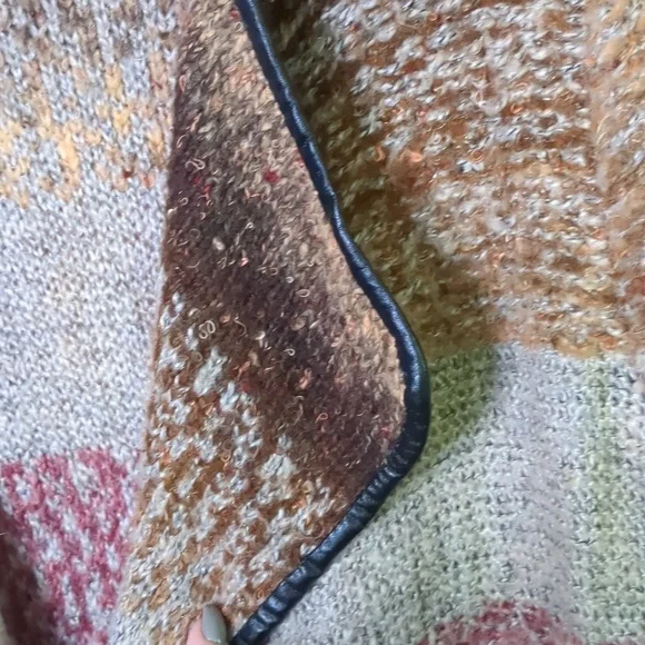 OLIVIA M* longline faux leather trimmed long sleeve duster sweater various color - Picture 10 of 12